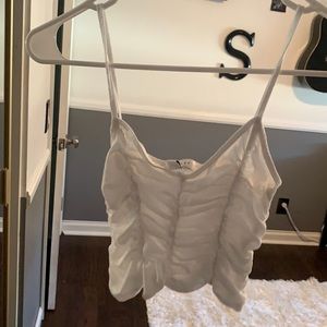 ruffled white crop top
